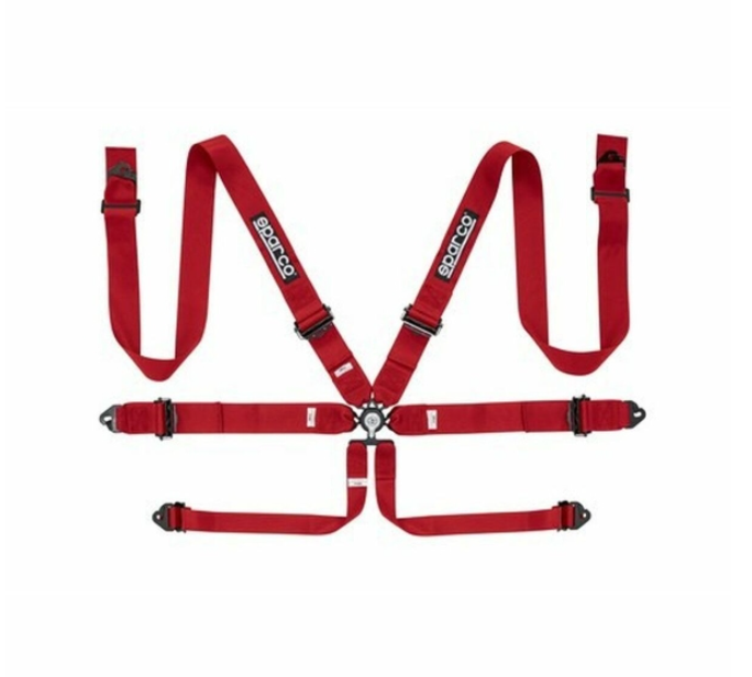 Harness with 6 fastening points Sparco S04818RALRS Red