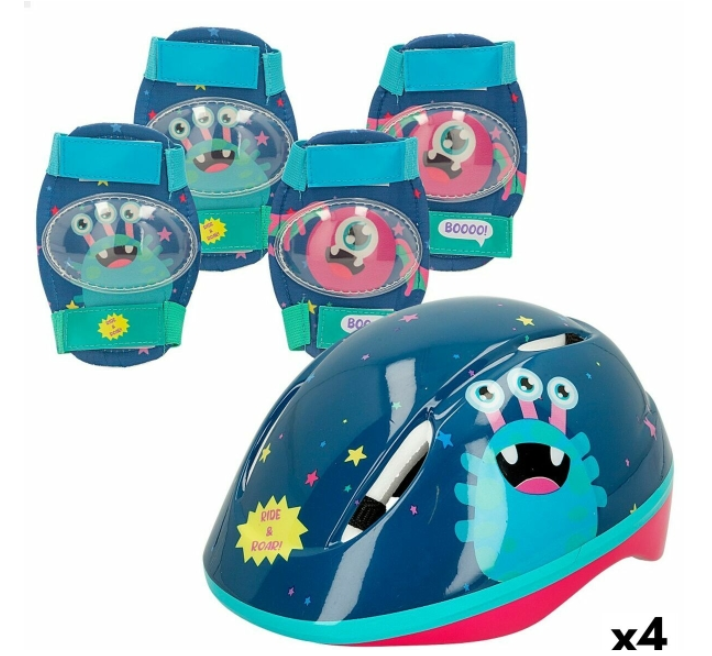 Set of helmets and knee pads Colorbaby Monster (4 Units)