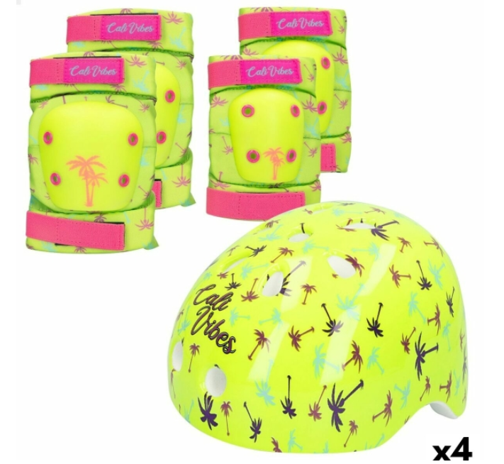 Sports Protection Set Colorbaby Neon Cali Vibes Yellow (4 Units)